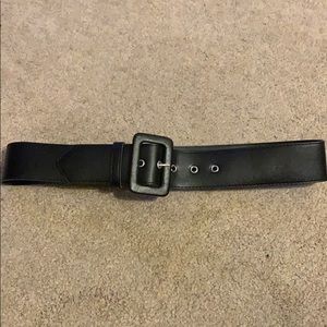 Black wide belt with silver hard wear size medium